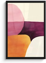 Poster in lijst - Fotolijst 40x60 cm - Posters - Vormen - Abstract - Kleurrijk - Posterlijst zwart - Decoratie - Wanddecoratie woonkamer - Muurdecoratie slaapkamer