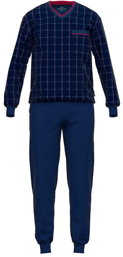Pyjama homme Gotzburg - bleu à carreaux rouges et blancs - Taille : XL