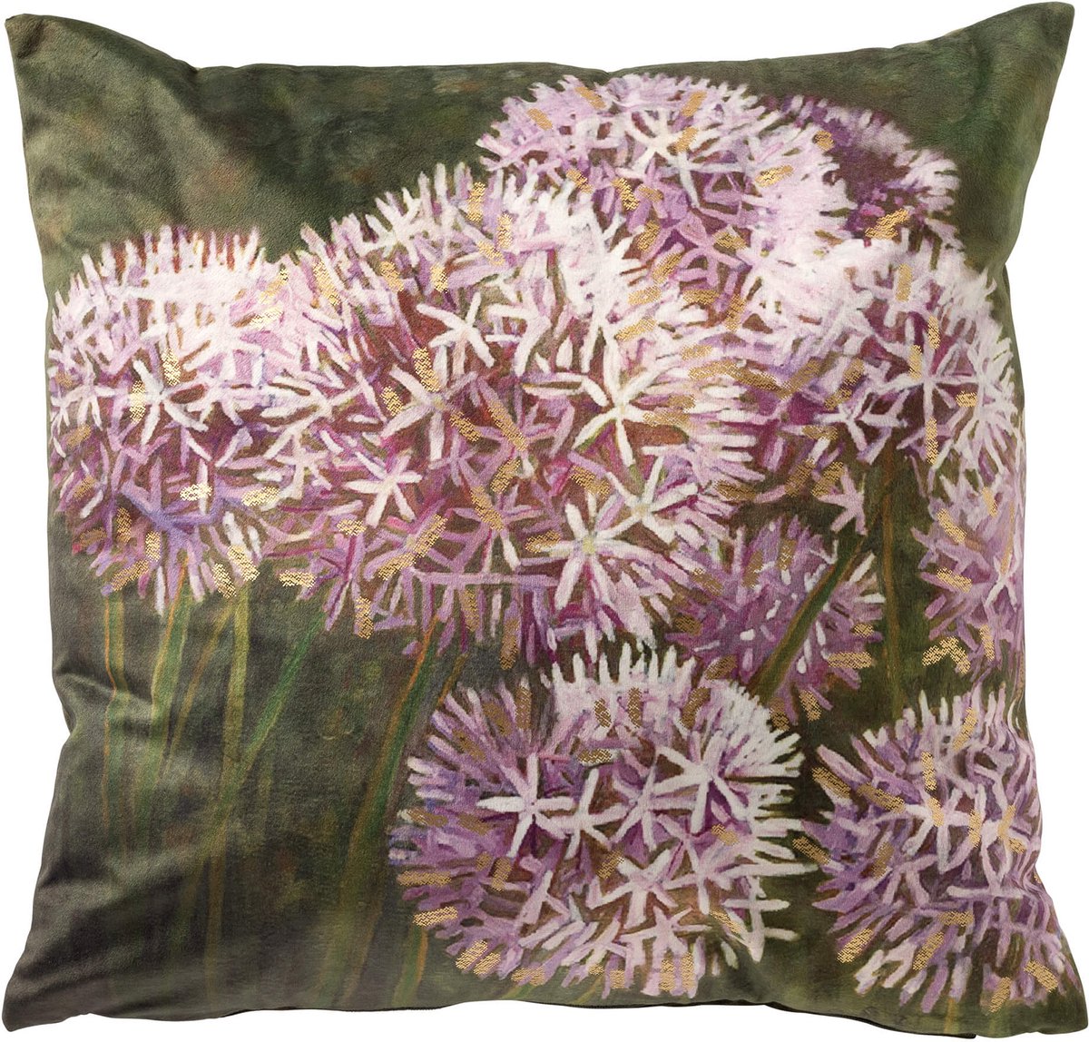 Dutch Decor DIANTHE - sierkussen 45x45 cm - bloemenprint - Orchide Ice - paars, groen - Inclusief binnenkussen - Luxe kussens voor woonkamer & bank Lichtroze