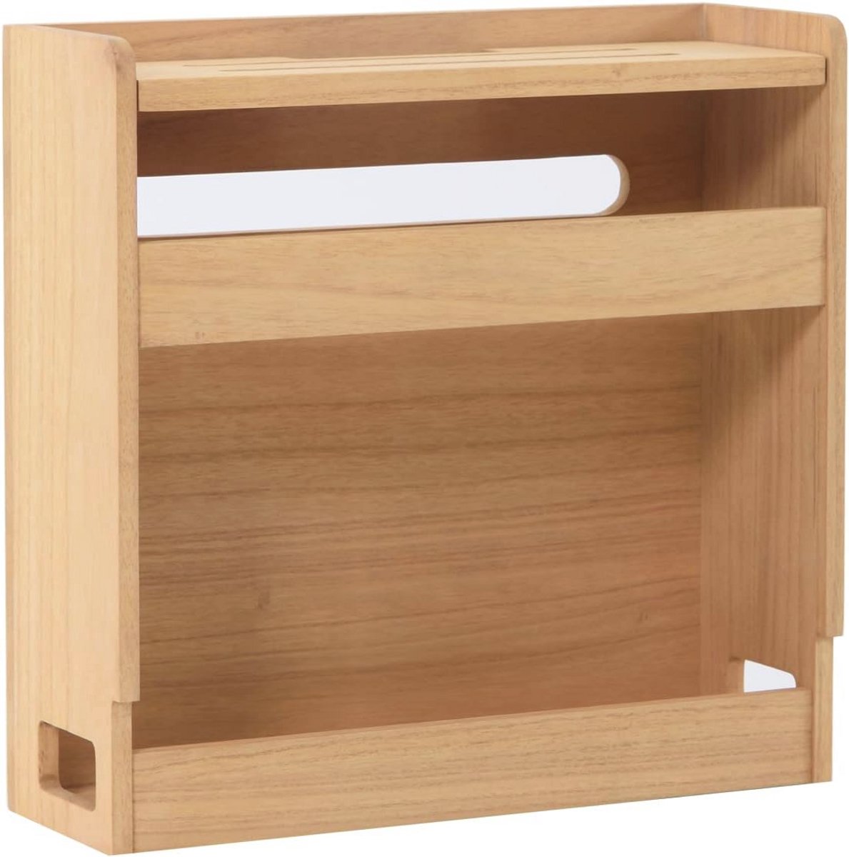 Draadloze Router Organizer met Kabelmanagement voor Thuis en Kantoor - Natuurlijke Houten Opbergdoos