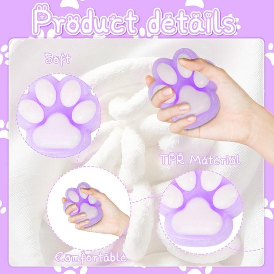 Squishy Anti Stress AWAVM Lot De 3 Squishy Anti-Stress - 2 Biscuits Kawaii + 1 Patte De Chat
