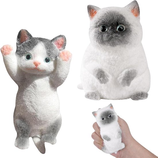 Toyland® 12cm Angry Squeezy Cat Balle Anti-Stress - Jouet à Presser