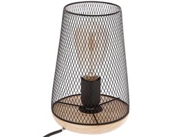 Industriele Tafellamp - Industriele Look - Zwart Hout