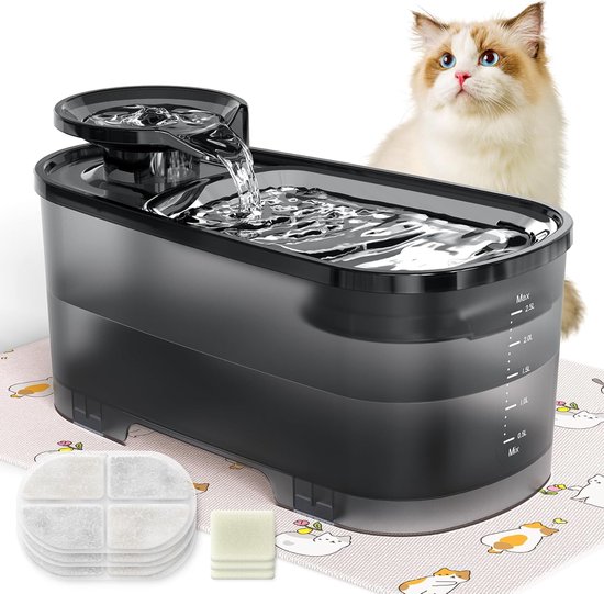Diealles Shine Kattenfonteinpomp, USB, stille vervangingspomp, kattenfontein, pomp voor drinkfontein van 2 liter, roestvrij staal Diealles Shine Kattenfonteinpomp, USB, stille vervangingspomp, kattenfontein, pomp voor drinkfontein van 2 liter, roestvrij staal