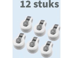 Stevige Dekbed clips - Dekbedclips - Dekbed Knijpers - Clip Dekbedovertrek - 12 stuks - Wit / Grijs