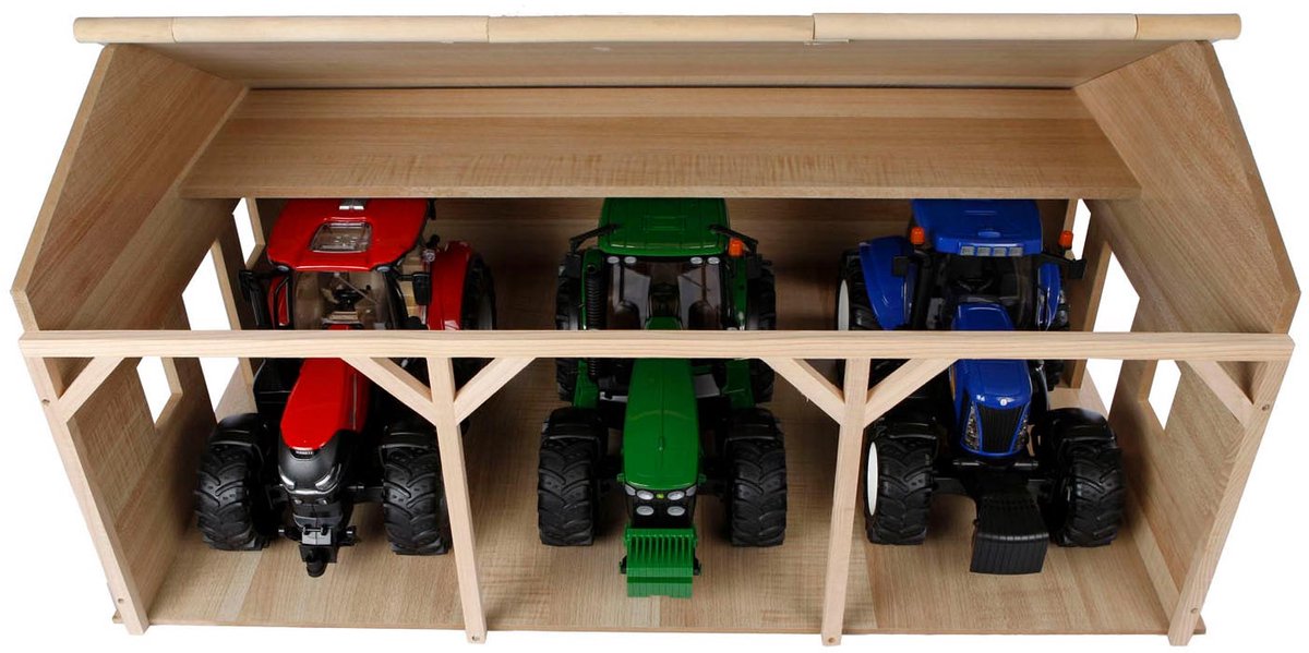 Kids Globe Landbouwloods Hout Voor 3 Tractoren, 1:16 — afbeelding 16