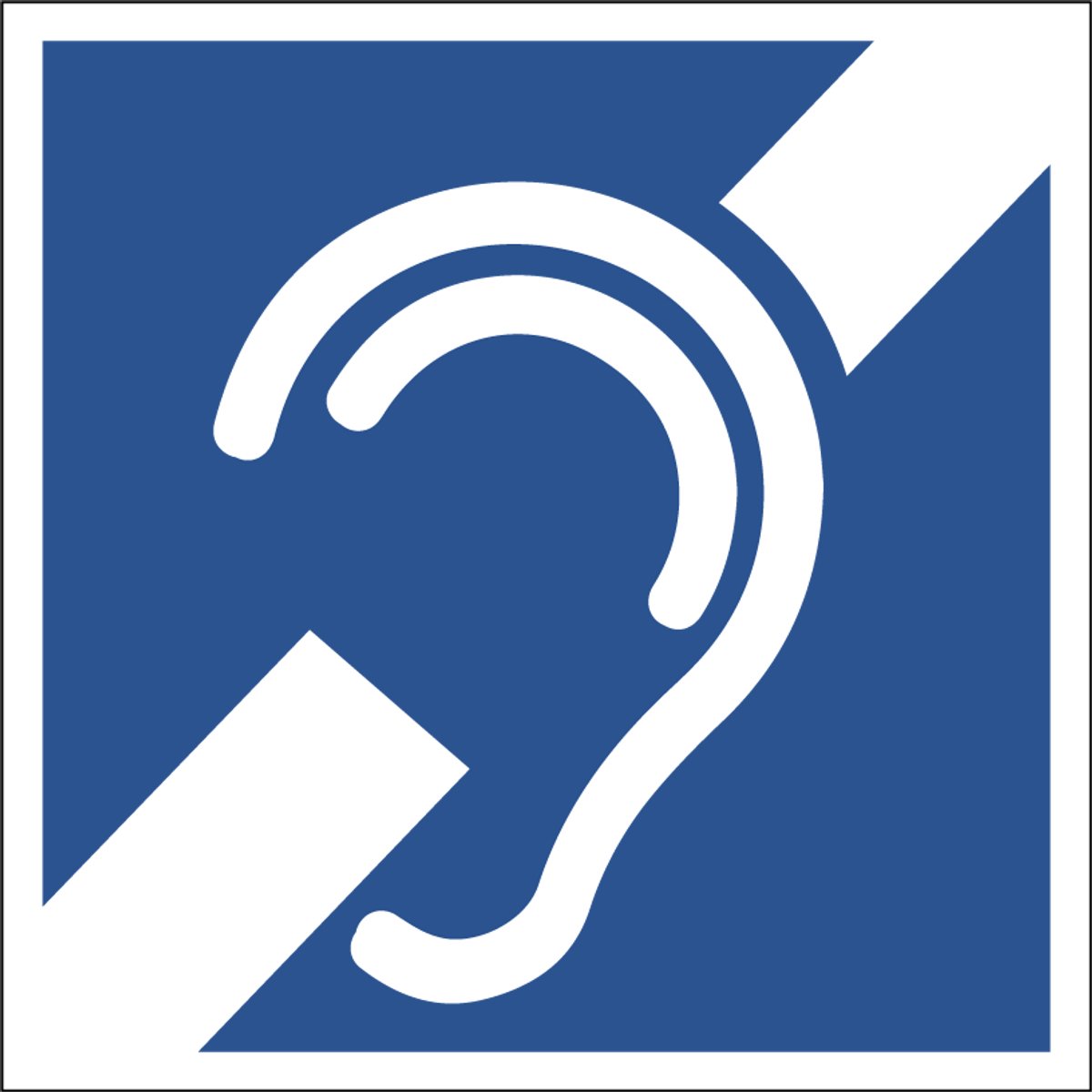 Slechthorend sticker, blauw wit 100 x 100 mm