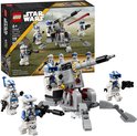 LEGO Star Wars 501st Clone Troopers Battle Pack: witte en blauwe clone troopers met blasterwapens en een kanon.