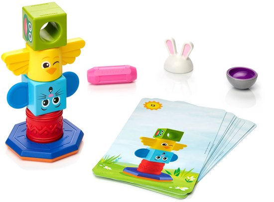 SmartMax My First Totem - Magnetisch Sensorisch Speelgoed - 8-Delige Stapelset met Geluid en Textuur - Educatief Speelgoed voor Peuters - Vanaf 1 Jaar