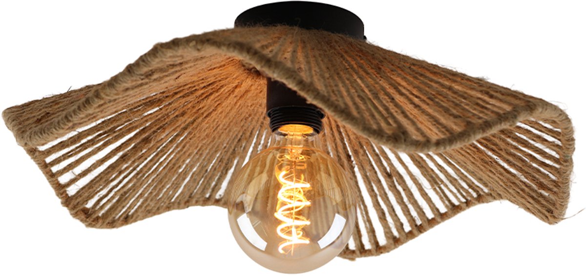 Olucia - Japandi plafondlamp bruin, Annelot - Vorm: Overig