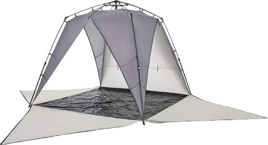vidaXL - Strandtent - 4-persoons - waterdicht - snelontgrendeling - grijs van Vidaxl — afbeelding 4