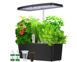 Smart Garden – 12-Pods Hydrocultuur Kweeksysteem Inclusief Zaadjes & Plantvoeding – Slimme Binnentuin met LED Kweeklamp – 6.5L Watertank – Automatisch Water Geven –