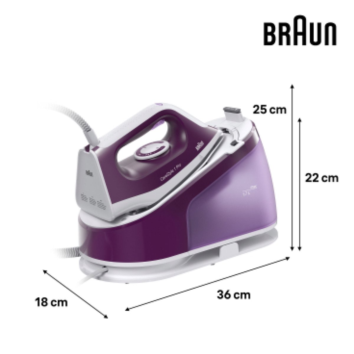 Braun CareStyle 1 Pro IS1514VI - Stoomgenerator - 2200 W - 1,7 L - Keramische zoolplaat - Paars — afbeelding 4