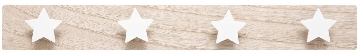 Atmosphera Kapstok kinderkamer - wolken knoppen - 4 haken - MDF hout - 55 x 7 cm - wit