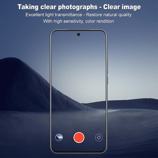 Transparante cameralensfilm op een telefoon die een foto maakt.