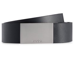 HUGO Leren Riem Gand Sz35 Belt W100 Black Zwart