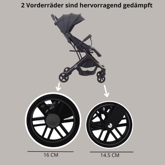 Reisbuggy voor Baby's, Geschikt voor 0-4 Jaar, Compacte Kinderwagen met Schouderriem en Trolleyfunctie — afbeelding 3