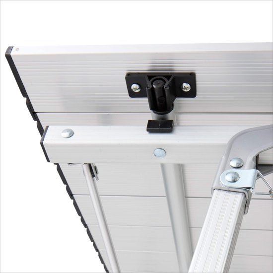 AREBOS campingtafel 120 x 70 cm roltafel aluminium klaptafel outdoor zilver van AREBOS — afbeelding 2