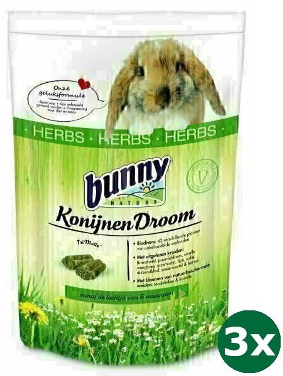 3x4 kg Bunny nature konijnendroom herbs