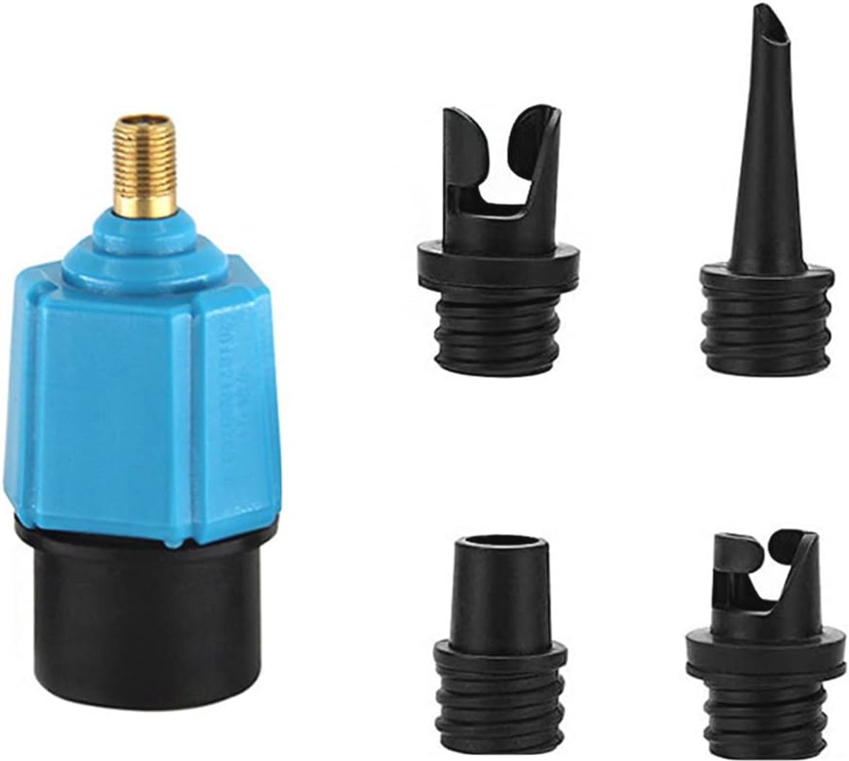 Adapter voor opblaaspomp met 4 sproeiers - ideaal voor luchtbed, zwembad, boot en kajak