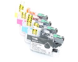 ABC huismerk set 4x inkt cartridge geschikt voor Brother LC421 LC421VAL geschikt voor DCP-J1050DW DCP-J1140DW MFC-J1010DW
