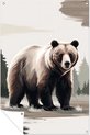 Beer, Realistische kunst, Bruin, wit, grijs, zwart, beige