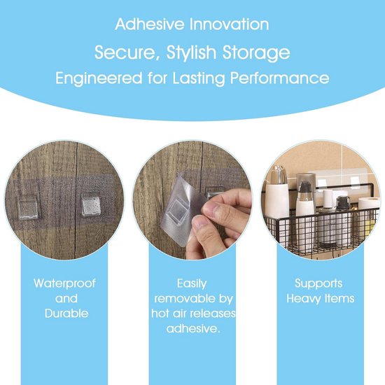 WY LIGHTING LEVEL 4 Pack Douche Caddy Zelfklevende Vervanging, Sterke Zelfklevende Sticker Haken voor Hoek Douche Caddy Badkamer Plank Mand Zeepschaal Opknoping Haken Keuken Accessoires Geen Boren