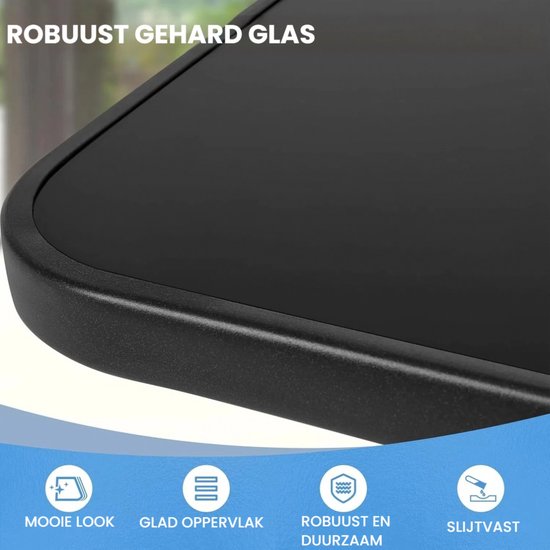 Yaheetech Tuintafel, bijzettafel van glas en metaal, bistrotafel met Yaheetech Tuintafel, bijzettafel van glas en metaal, bistrotafel met