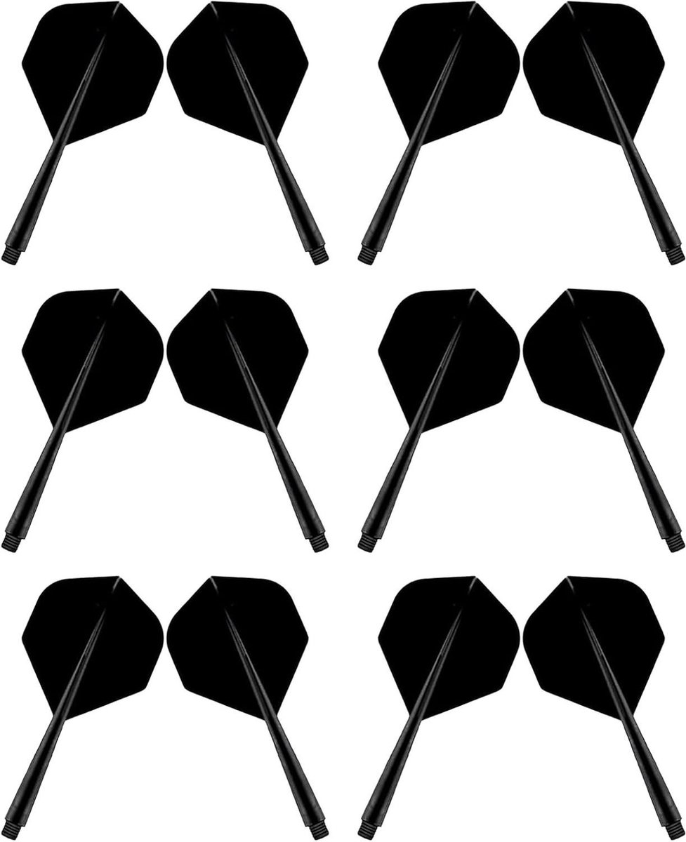 12 stuks dartflights met shafts - stabiel 75 mm schroefdraad - geïntegreerde dartflights en schachten voor dartpijlspel