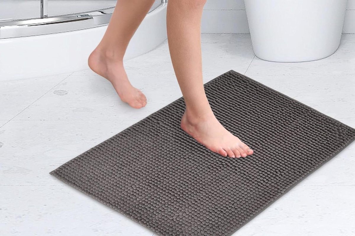 Soft Touch Antislip Badkamertapijt in grafiet - Douchemat 40x60cm