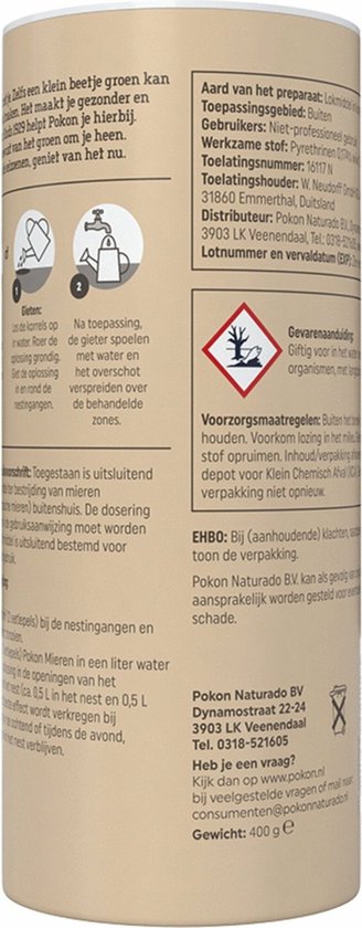 Pokon tegen Mieren Korrels - 400g - Mieren bestrijden - 40g per 1L water - Mierenpoeder