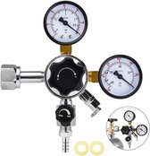 Bol.com CO2 drukregelaar met dubbele manometer - W21.8 aansluiting - 0-60 psi - 0-3000 psi aanbieding