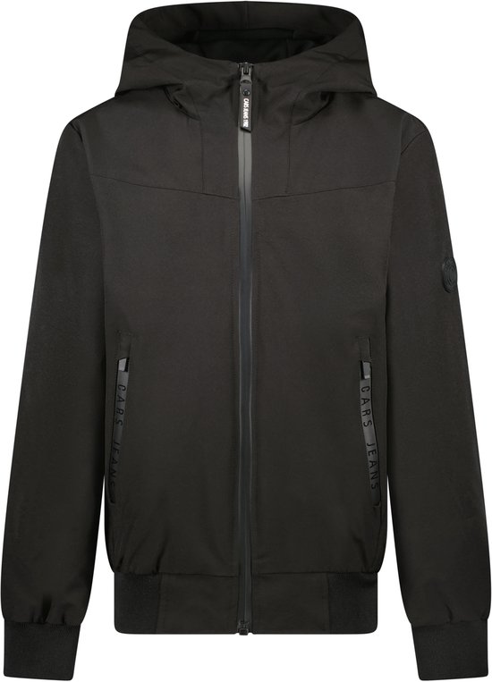 Veste noire pour garçon à capuche avec fermeture éclair. Le texte 'CARS JEANS' est visible sur les poches.