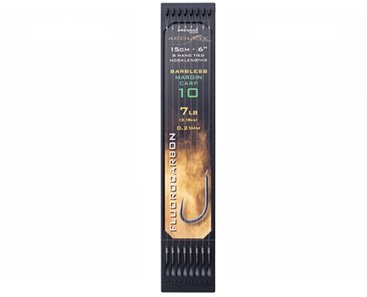 Drennan Onderlijnen Acolyte Margin Carp Barbless (15cm) - Maat : Haak 10 - 0.21mm