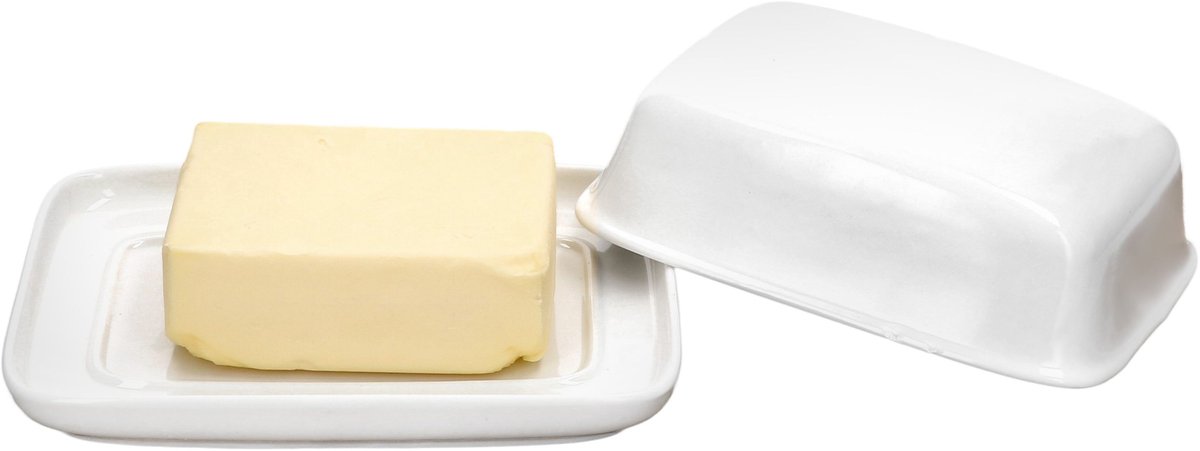 Bärbel boterdoos met deksel wit van porselein – 24302136