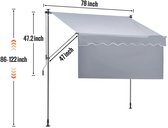 Bol.com Zonneluifel - Zonneluifel Balkon - Zonnescherm - Handmatig Uittrekbaar - Luifel Zonnescherm - 198x120 cm - Waterafstoten... aanbieding