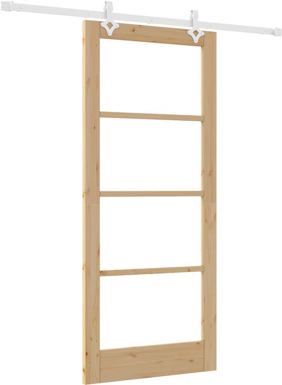 Foto: Vidaxl schuifdeur bruin 86 x 198 5 cm hout en metaal