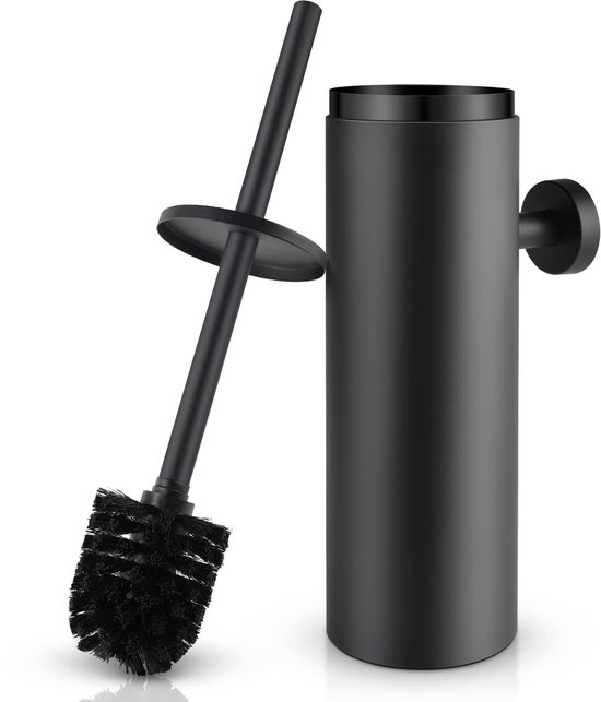 Avoir Besoin Premium toiletborstelset, van silicone, zwart, met