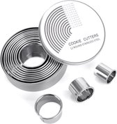 Hoge Kwaliteit Kookringen Set 12-delig – Voor strak presenteren & nauwkeurig koken en bakken | Dessertringen, Garneercirkel, Garneerringen, Serveerringen Set, Bakring, Uitsteekvormen Rond & Koekjes – 6 cm / 7 cm / 8 cm / 10 cm / 11 cm