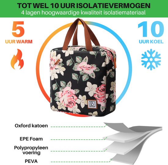 Brisby Koeltas 7L Zwart + 2 Brisby Thermosbekers Zwart – Complete Lunch-set voor Onderweg! van Brisby — afbeelding 3