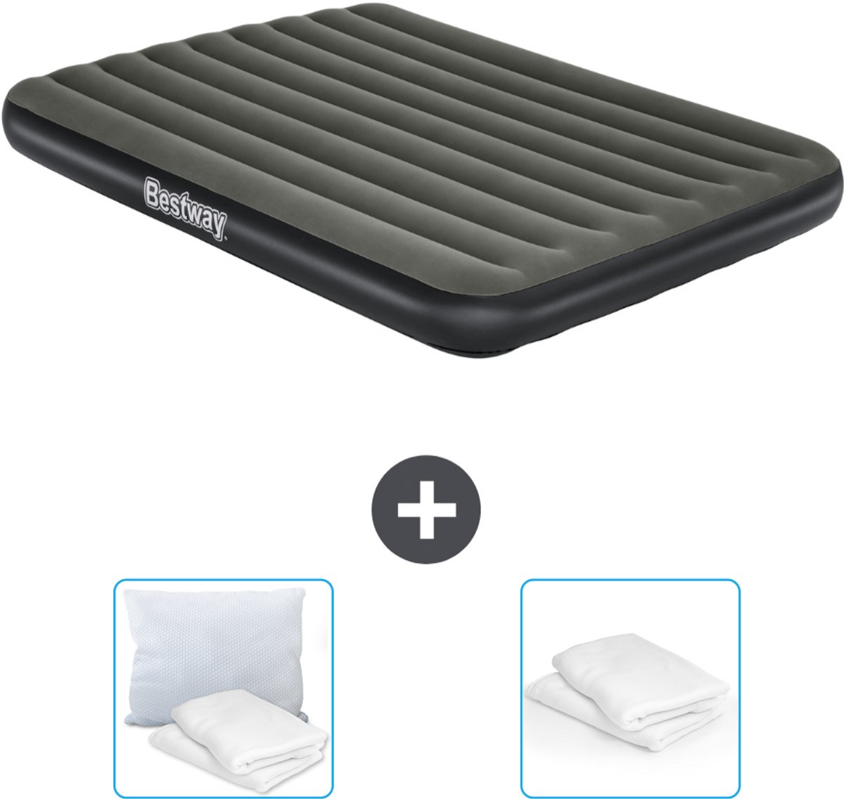 Bestway luchtbed - 2-Persoons - 152 x 203 x 25 cm - Groen - Inclusief Kussen en Kussenbeschermer