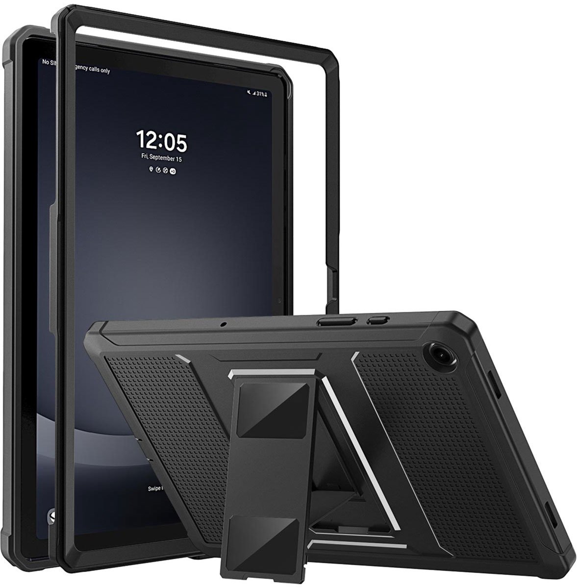 Accezz Tablet Hoes Geschikt voor Samsung Galaxy Tab A9 Plus - Accezz Rugged Back Case - Zwart