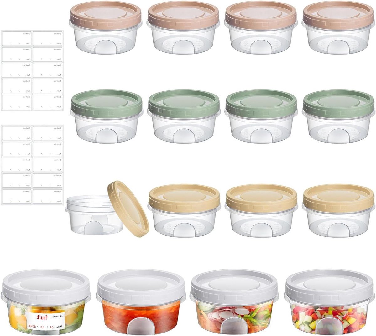 Plastic Bakjes met Deksels - 16 stuks, 300ml, Herbruikbaar, Diepvriesbestendig