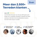 Karin V beoordeelt een comfortabel, uitwasbaar blauw zitkussen dat goed op de bodem blijft.
