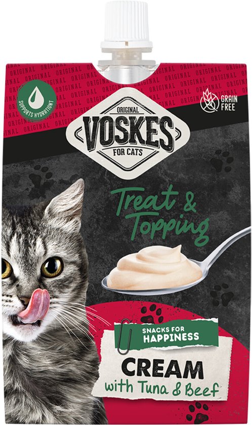 Voskes Original Cream Kattensnack Tonijn & Rund - 15 x 90 gr - Voordeelverpakking