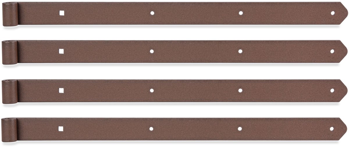 Alberts 822088 DURAVIS® rechte duimheng met afgerond uiteinde, roestbruin duplex gecoat, rol-Ø 13 mm, afmetingen 600 x 40 mm, set van 4