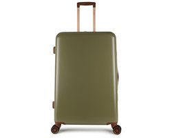 Decent RETRO Grote maat koffer 76 × 48 × 30 - Reiskoffer met wielen - Lichtgewicht koffer - Reiskoffer groot - Veilig TSA Cijferslot - Green