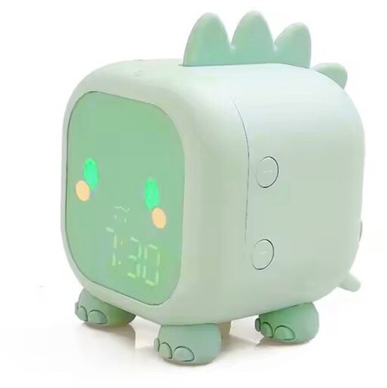 BMJ Trading® Wekker voor Kinderen - Dino - Slaaptrainer Kinderen - Wekker Kind Digitaal - Dinosaurus - Veranderd van Kleur - Kinderwekker - Alarmklok - Groen - Slaaptrainer - Slaapwekker - Digitale Wekker - Wekker Kinderen - Alarm Clock - Nachtlampje