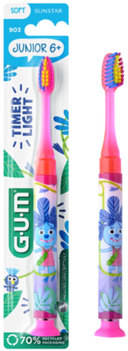 GUM Tandenborstel Light Up Kids 7-9 jaar - 4 x - Voordeelverpakking
