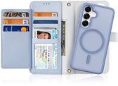 Dux Ducis - Telefoon Hoesje geschikt voor Samsung Galaxy S25 Ultra - Hoesje geschikt voor Magsafe Magneet - 2 in 1 Wallet Book Case - Lawa Series - Licht Blauw